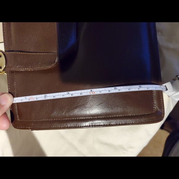 BLOCK BROWN LEATHER HANDBAG - Picture 6 of 12